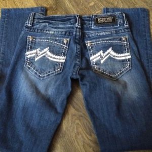 Miss Me Straight leg Jeans Sz 25 Whiskered